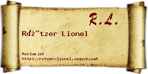 Rötzer Lionel névjegykártya